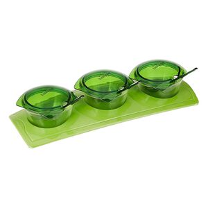 Herevin 3-Piece Snack Serving Set with Decorated Glass Cover Herevin 3-Piece Snack Serving Set with Decorated Glass Cover